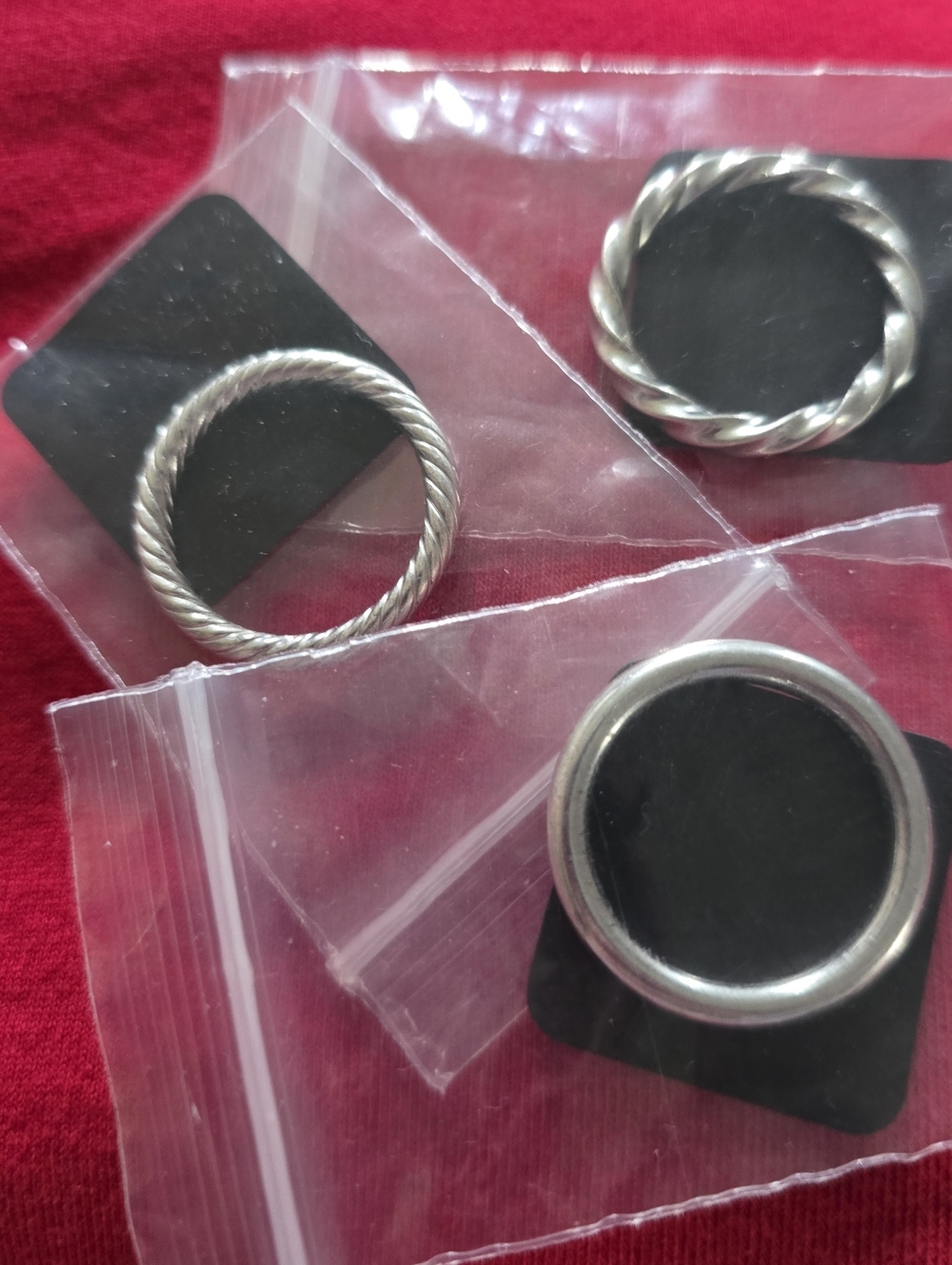 Sterling Silver Band Rings, Set of 3